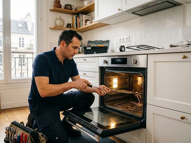 Technicien Electrocase remplaçant la résistance d'un four encastrable